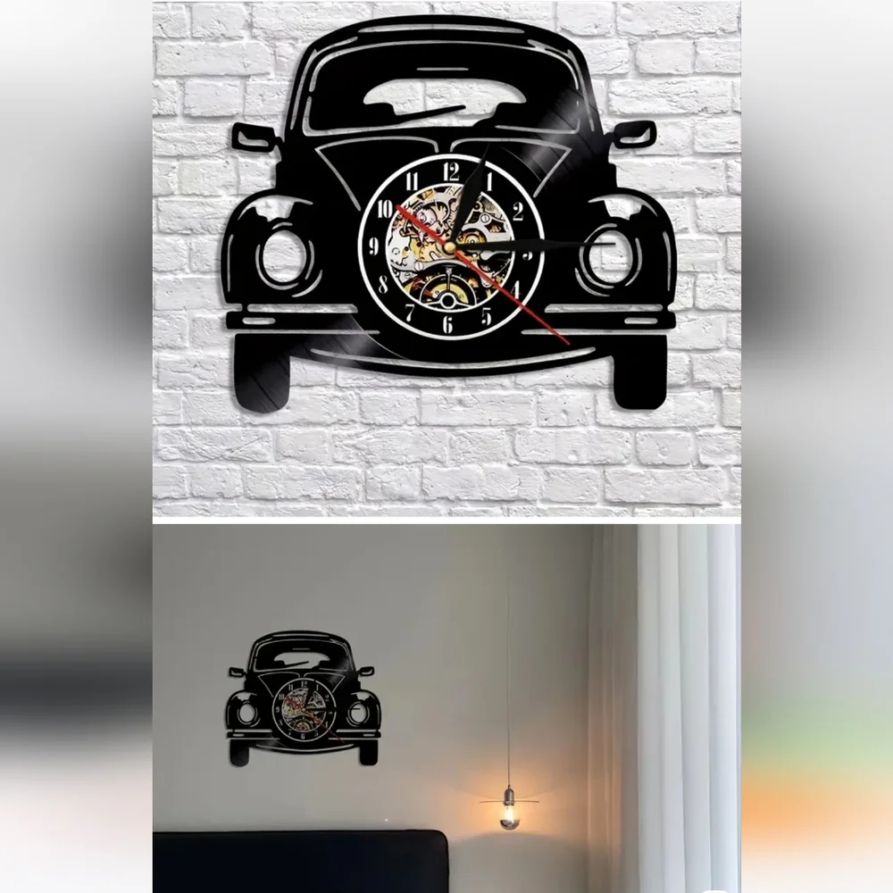 New Volkswagen VW bug vinyl record clock